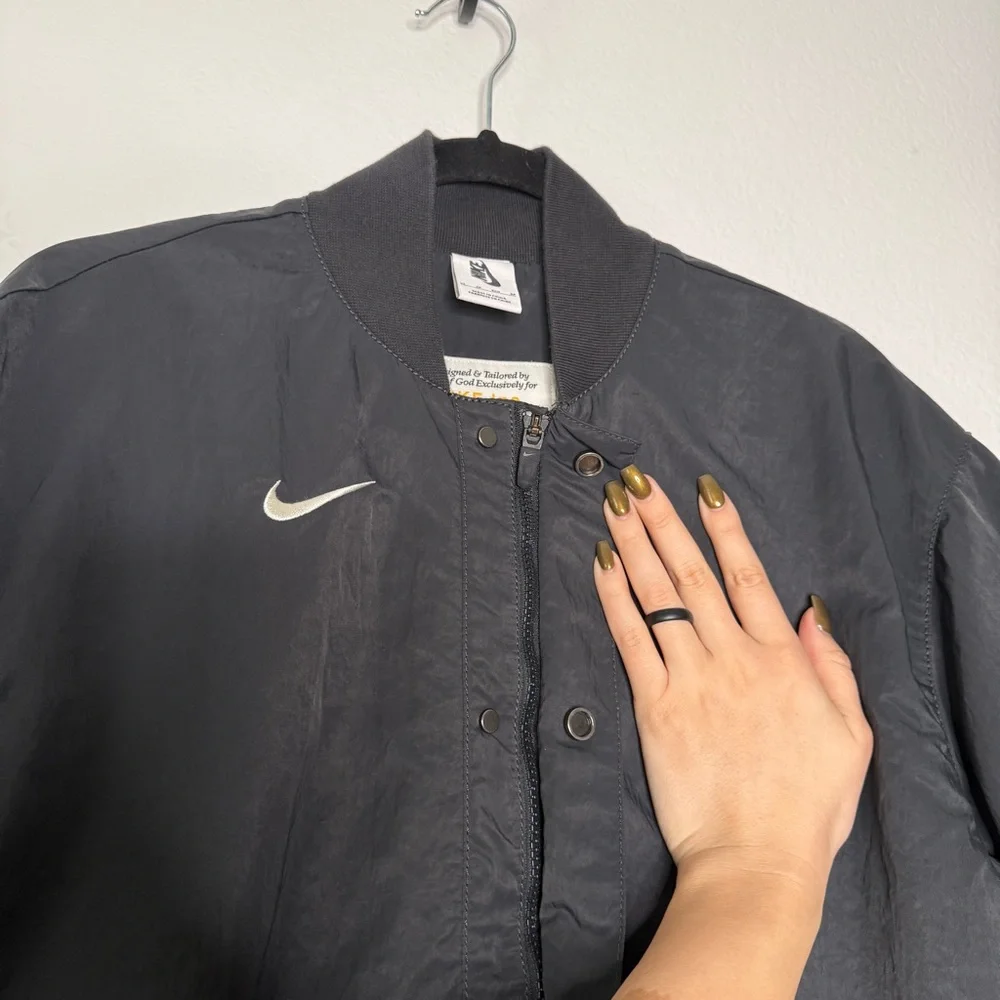 Nike x Fear of God Warm Up Jacket Black Full Zip Mesh Lined NBA Patch XS